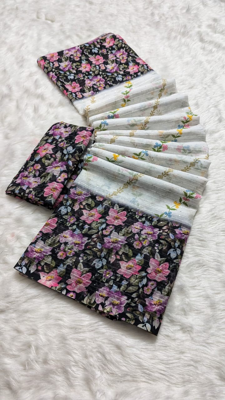MG 494 Georgette Sequence Work Designer Sarees Wholesale Market In Surat	